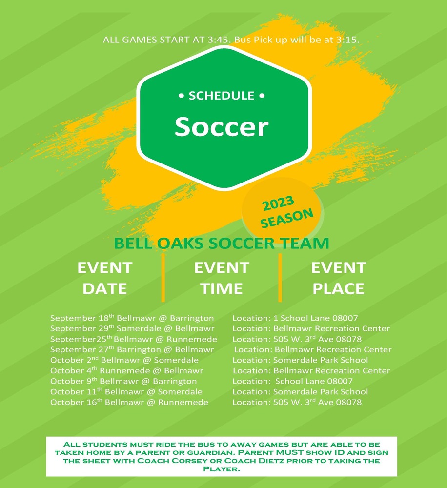 Soccer Schedule